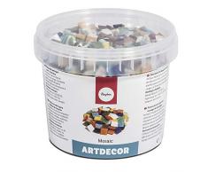 Rayher mosaà¯que de verre 1 x 1 cm  mélange de tesselles mosaà¯que seau de 1 kg (env. 1300 pièces)  carreaux mosaà¯que idéals pour la décoration dans la maison et à lextérieur  multicolore