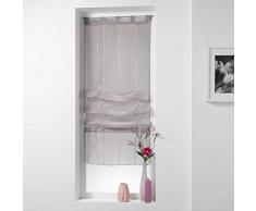 douceur dintÃ©rieur store droit a passants 45x180 cm voile sable linahe taupe