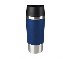 Emsa 513357 TRAVEL MUG, Mug isotherme fermeture par pression Quick Press, 100% hermétique, silicone, 360 ml, Bleu, Travel Mug