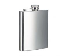 Relaxdays 10020580 Flasque inox 200 ml bouteille de poche boîte flasque alcool bouchon à vis argenté,2 x 9 x 12 cm