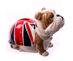 Puckator LON21 Tirelire Bulldog avec Drapeau Britanique, Rouge/Bleu/Blanc/Brun