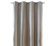 Bel Air 0400047-0001 Casual Rideau Ã Reflet MÃ©tallisÃ© avec Doublure Finition Oeillets et Ourlets Beige 140 x 250 cm