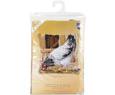 Kit coussin au point de croix Poule grise