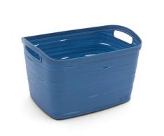 CURVER Box Panier Ribbon Bleu 38,5Â x 27,5Â x 24Â cm BoÃ®te de Rangement Panier Ã Linge dÃ©co Box Panier Pince Petites piÃ¨ces