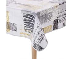 Nydel EW363083813 Nappe Texture Ethnic Anti Tache, Gris, Carrée 160 x 160 cm