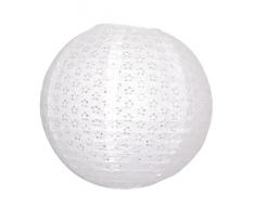 Party Pro 5021S Lanterne Japonaise Dentelle Vintage, Papier de Riz, Blanc, 15 x 15 x 15 cm