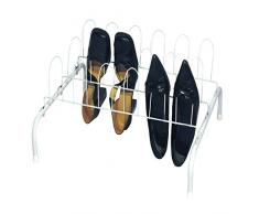 MSV 221 Rangement Chaussures à Poser pour 9 Paires Métal Peint Blanc 55 x 5 x 40 cm