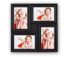 Zep S.r.l H032B Malaga Cadre Photo Multi Vues avec 4 Photos RÃ©sine Noir 10 x 15 cm