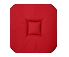 Douceur dIntérieur Panama Galette Coussin avec 4 Rabats Coton Rouge 36 x 3,5 x 36 cm