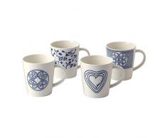 Royal Doulton Love Mug, Bleu, 475Â ML, Lot de 4