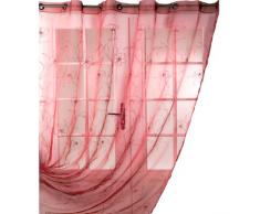 HomeMaison HM698684622 Panneau Organza BrodÃ© Chantilly Bordeaux 200 x 240 cm
