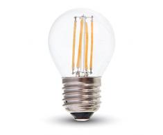 V-TAC SKU.4428 Ampoule LED Filament 4W E27 VT-1980, Plastique,et Autre materiaux, 4 W, Transparent