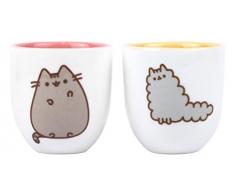 Pusheen PUSHEGGSP Coquetier Stormy & Pusheen (Set de 2), CÃ©ramique, Multicolore, 4,8 x 4,8 x 5 cm