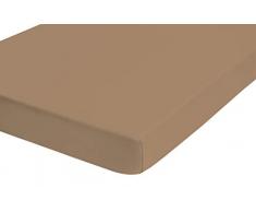Biberna 2344/551/087, Drap housse en Ã©ponge stretch, 80% coton 20% polyester, ultra doux et extensible, pour un lit de 180x200 cm Ã 200x200 cm, coloris beige camel