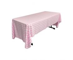 La Lin Vichy Ã Carreaux Nappe Rectangulaire, Polyester, Rose/Blanc, 152.4 x 305 x 0.04 cm