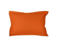 Vent du sud Manoir Taie doreiller unie en Coton Percale Cuivre 50 x 70 cm