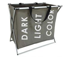 MSV 382 Panier Ã Linge Dark Light Color 61x36x58cm, Plastique, Multicolore, 61 x 36 x 58 cm