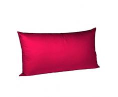 Fleuresse Housse de Coussin en Satin de Coton mako, Satin mako, Rouge, 40 cm x 80 cm