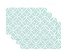 Venilia Set de Table Circle Mint, 45 x 30 cm, 4 pcs, antidÃ©rapant rÃ©siste Ã la Chaleur et Fait, PolypropylÃ¨ne, 59043