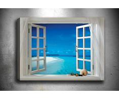 Bonamaison Peinture sur toile, multicolore, 30 x 40 cm - ConÃ§u et fabriquÃ© en Turquie