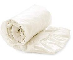 Heckett Lane Drap Housse 100% Satin de Coton mako 160 x 200 + 35 cm Blanc cassÃ©