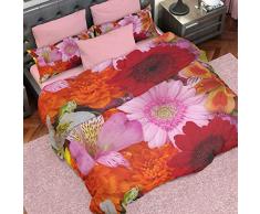 PETTI Artigiani Italiani - Housse de Couette, Lit (120x200), Tropical Village, Tissu 100% Satin Frais, 100% Made in Italy