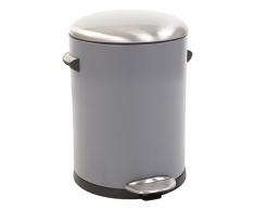 EKO Belle Deluxe Poubelle Ã PÃ©dale MÃ©tal Gris 27,2 x 23,7 x 30 cm 5 litres