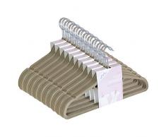 JVL Cintres antidÃ©rapants Fins en Velours, Beige, Beige, Pack of 50