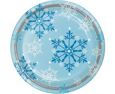 Creative convertir 8Â Fils Robuste Style Assiettes en Papier, 22,2Â cm, Flocon de Neige tourbillons