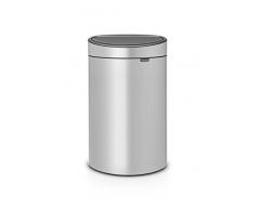 Brabantia Poubelle Touch Bin, 40 litres, MÃ©tallique Gris, CapacitÃ© 40 Litres, 72,7 cm x 43,5 cm x 30,2 cm