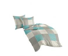 Bierbaum Conception de Linge de Lit, Castor Fin, Turquoise, 135 x 200 cm + 80x80 cm