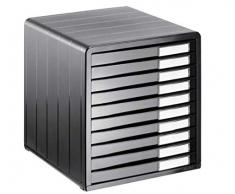 Rotho Timeless de Stockage de Bureau Box 10 tiroirs fermés, Anthracite, Taille Unique