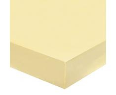 Blanc des Vosges Uni 57 fils Drap housse Coton Jaune 140 x 200 cm bonnet de 27 cm