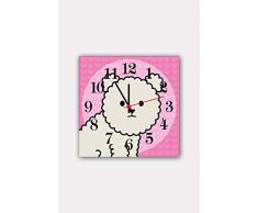 Bonamaison Horloge Murale en MDF, Multicolore, 30 x 30 cm
