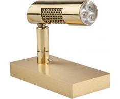 TEKNI-LED - Spot LED à poser sur console, meuble, vitrine â Lampe orientable éclairage tableaux - 5W â blanc chaud 2700K â IRC95 - Laiton brossé