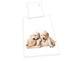 Herding YOUNG COLLECTION Parure de Lit RÃ©versible, Chiens, Housse de Couette 140 x 200 cm, Taie dOreiller 70 x 90 cm, Flanelle