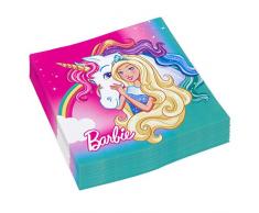 Amscan International 9902525 Serviettes de table Barbie Dreamtopia 33cm, paquet de 20