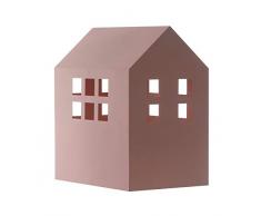 Lampe de chevet House, lampe décorative métal, 40 W, rose, L 14 x H 20 x P 23 cm