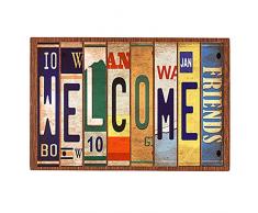 ASTRA 0425015001 Tapis dentrée Welcome 40x60cm, Polyester, Multicolore, 80 x 150 cm
