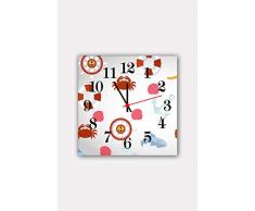 Bonamaison Horloge Murale en MDF, Multicolore, 30 x 30 cm