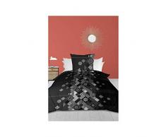 Soleil docre Patchwork, Parure, Housse de Couette, Polyester, Noir, 140 x 200 cm