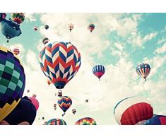Papier Peint poster panoramique VOL DE MONTGOLFIERES 4 x 2,70 m | DÃ©co et photo murale XXL QualitÃ© HD Scenolia