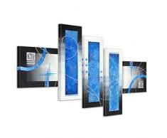 Bilderdepot24 3012 Abstrakte Kunst M9 Tableau sur toile 5 piÃ¨ces Peint Ã la main Art abstrait 120 x 70 cm