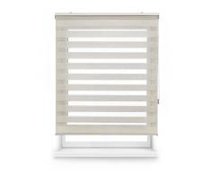 Blindecor Lira Store Enrouleur Double Tissage, Jour/Nuit Lin CrÃ¨me, 100Â xÂ 180Â cm