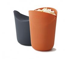 Joseph Joseph Cuisine - Set de 2 Cornets à Popcorn Micro-Ondes - Orange/Grey
