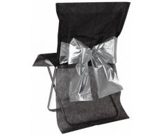 Santex 4118 Housse de Chaise avec Noeud Bicolore Métallisé Noir