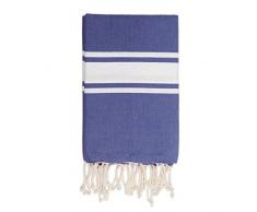 Moorish Idol - Fouta Traditionelle Unie- 100cm x 200cm- Bleu Grec