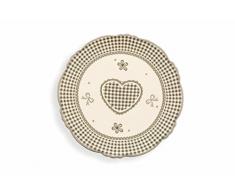Villa dEste Home Tivoli Alice Plat Rond Grand, Dolomite, Blanc/Gris