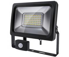MXL BR-FL20IR Projecteur LED avec DÃ©tecteur de mouvement Aluminium 20 W Noir 18,9 x 13,5 x 3,65 cm