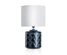 Pauleen 480.21 48021 Midnight Max.Â 20W Luminaire Ã PoserÂ E14 Lampe de Chevet Bleu Blanc 230V cÃ©ramique/Tissu sans Ampoule, Glowing Pearl